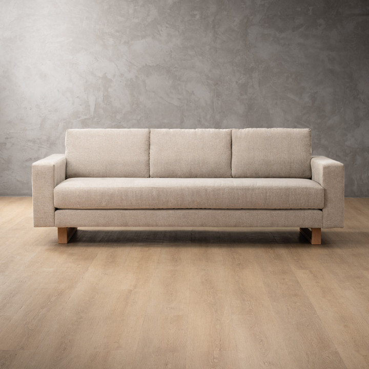 Clarkson 3 Seater Fabric Couch - Dusted Taupe 1