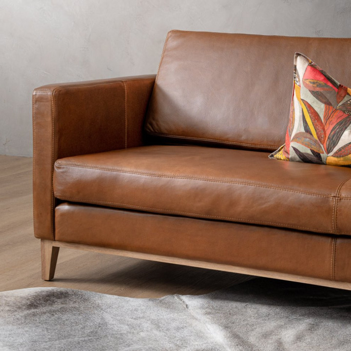 Cape Town 2-Seater Leather Couch - Butterscotch - 3