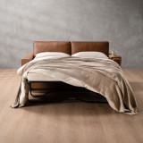 Clanwilliam 2 Seater Sleeper Leather Couch - Butterscotch 1