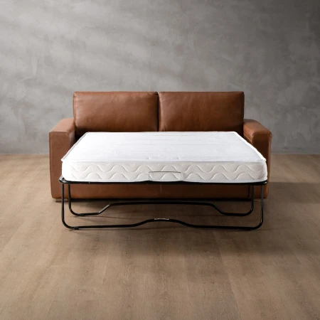 Clanwilliam 2 Seater Sleeper Leather Couch - Butterscotch 3