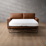 Clanwilliam 2 Seater Sleeper Leather Couch - Butterscotch 3