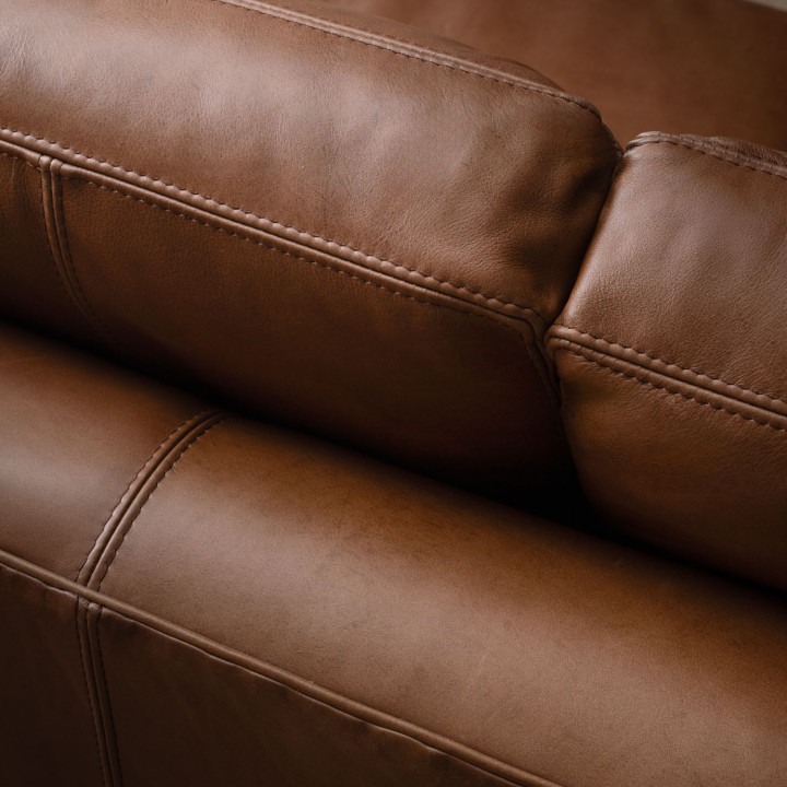 Clanwilliam 2 Seater Sleeper Leather Couch - Butterscotch 9