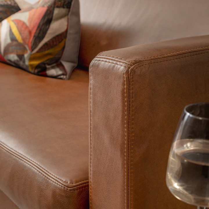 Cape Town 2-Seater Leather Couch - Butterscotch - 4