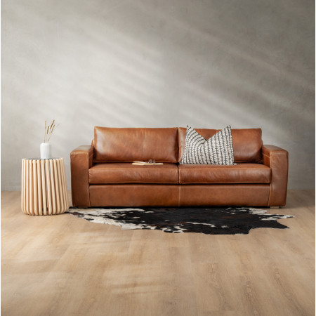 Demo - Clanwilliam 3 Seater Leather Couch - Butterscotch