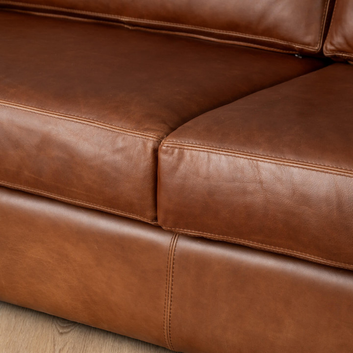 Clanwilliam 3-Seater Leather Couch - Butterscotch - 6