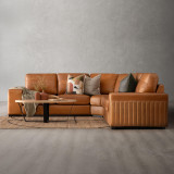 Harbormere Modular Leather Corner Couch - Tan - 2