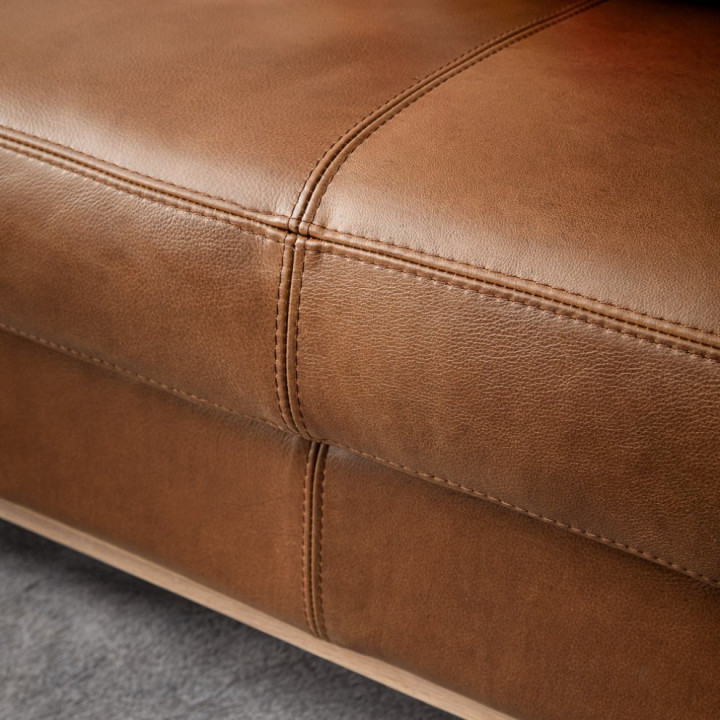 Cape Town 2-Seater Leather Couch - Butterscotch - 9