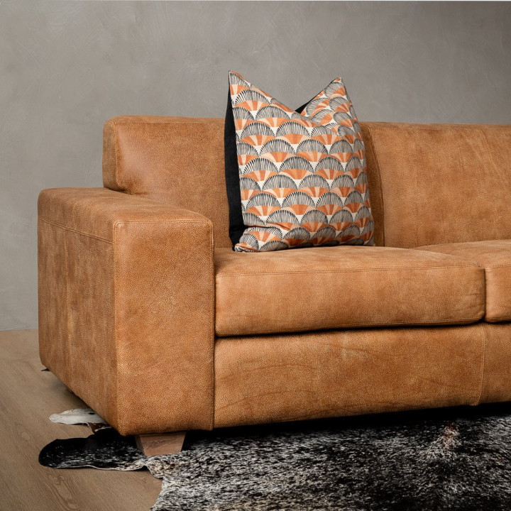 Karoo 2-Seater Leather Couch - Caramel - 3