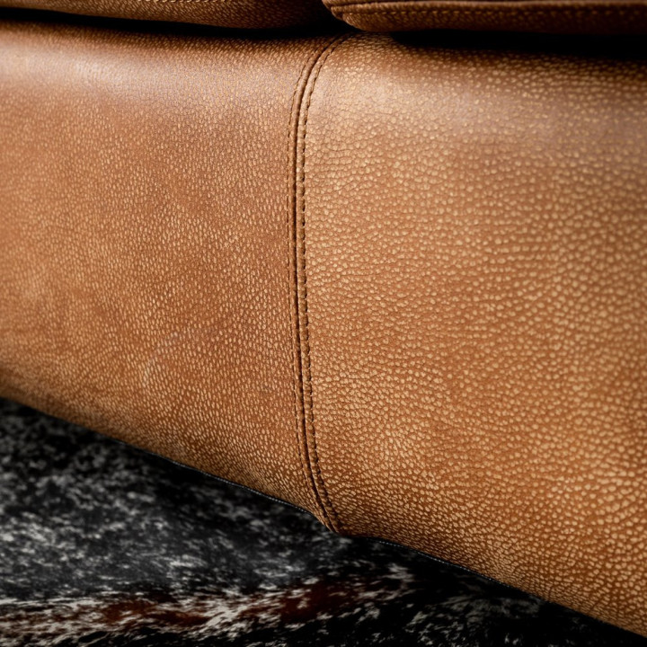 Karoo 2-Seater Leather Couch - Caramel - 6