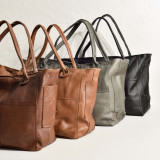 Sierra Oversized Leather Tote Bag - Mystique Black - 5