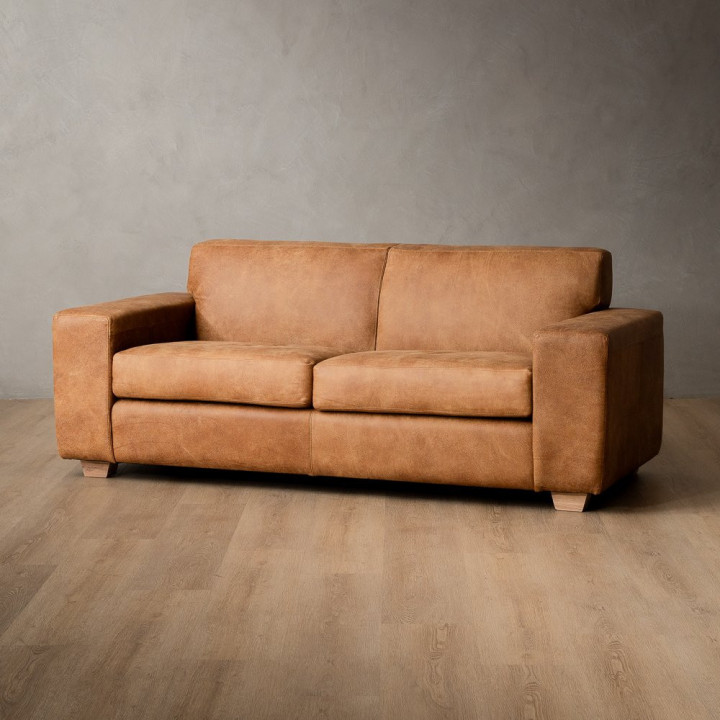 Karoo 2-Seater Leather Couch - Caramel - 7