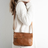 Tinka Leather Crossbody Bag - Caramel - 5