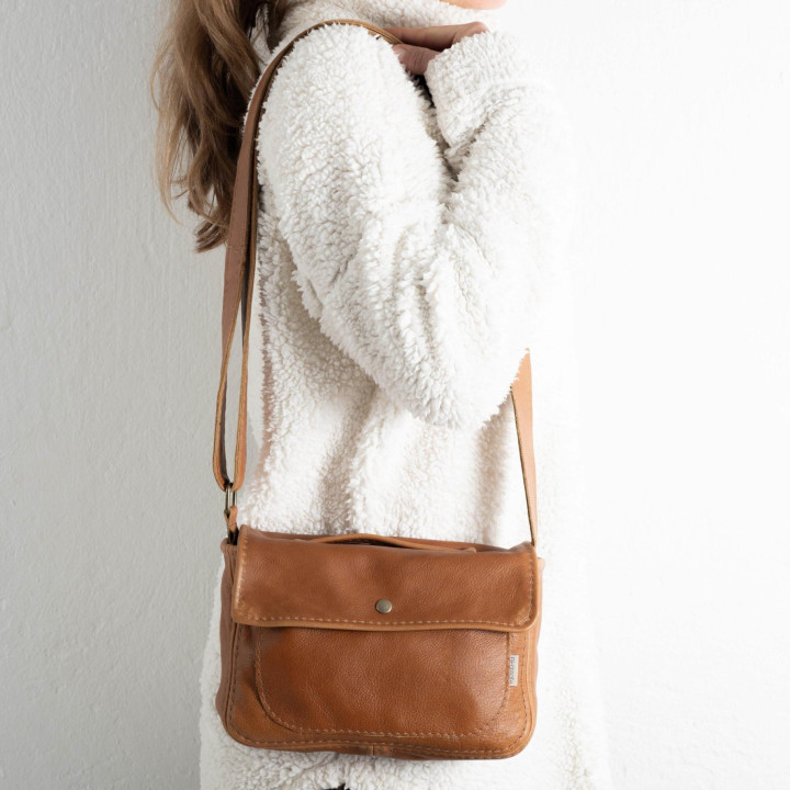 Tinka Leather Crossbody Bag - Butterscotch - 5