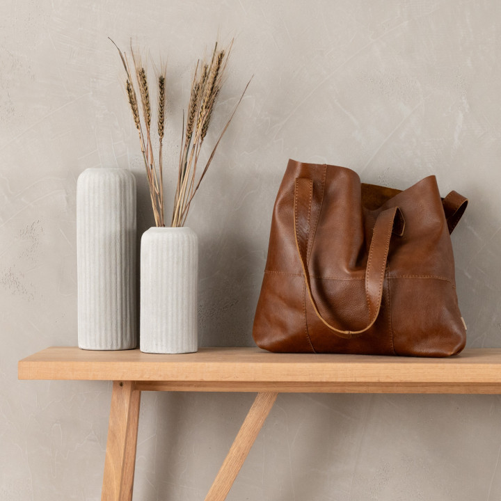 Shopper Sustainable Leather Tote - Olive - 4