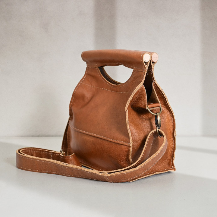 Nosh Leather Lunch Bag - Ginger - 1