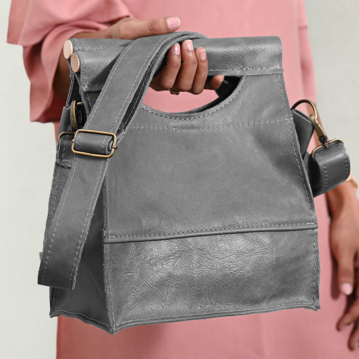 Nosh Leather Lunch Bag - Pepper - 6