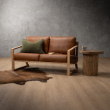 Clarens 2-Seater Leather Couch - Oak - Butterscotch - 2