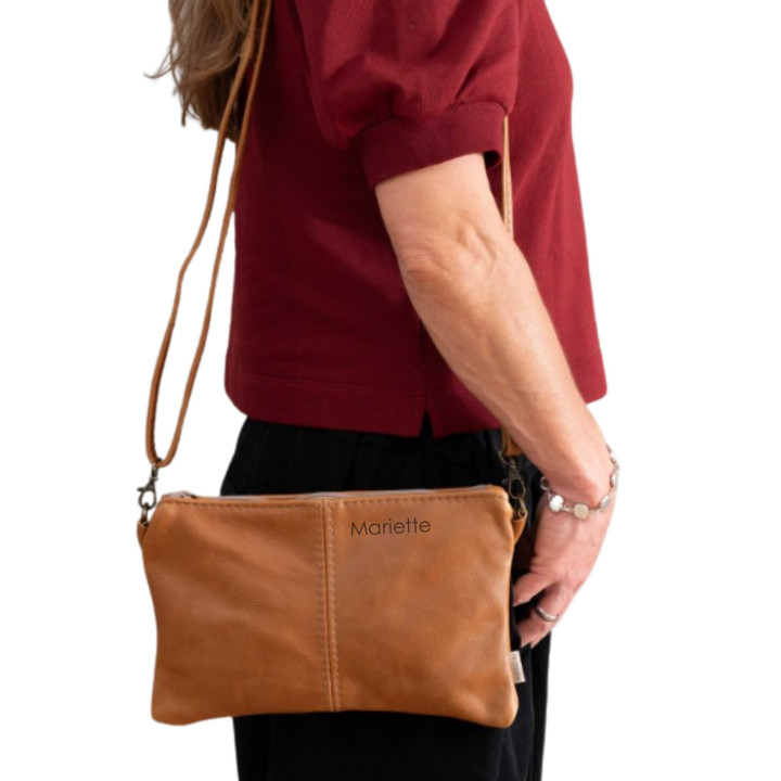 Essence Leather Clutch Crossbody Bag - Black - 4