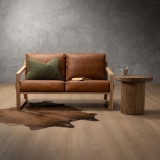 Clarens 2-Seater Leather Couch - Oak - Butterscotch - 3