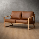 Clarens 2-Seater Leather Couch - Oak - Butterscotch - 4