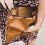 Leather Clutch Bag- The Maggie - Butterscotch - YES clutch panel - 3