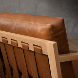 Clarens 2-Seater Leather Couch - Oak - Butterscotch - 7