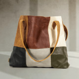 Patchwork Shopper Leather Tote Bag - 3