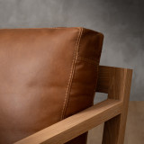 Clarens 2-Seater Leather Couch - Oak - Butterscotch - 8