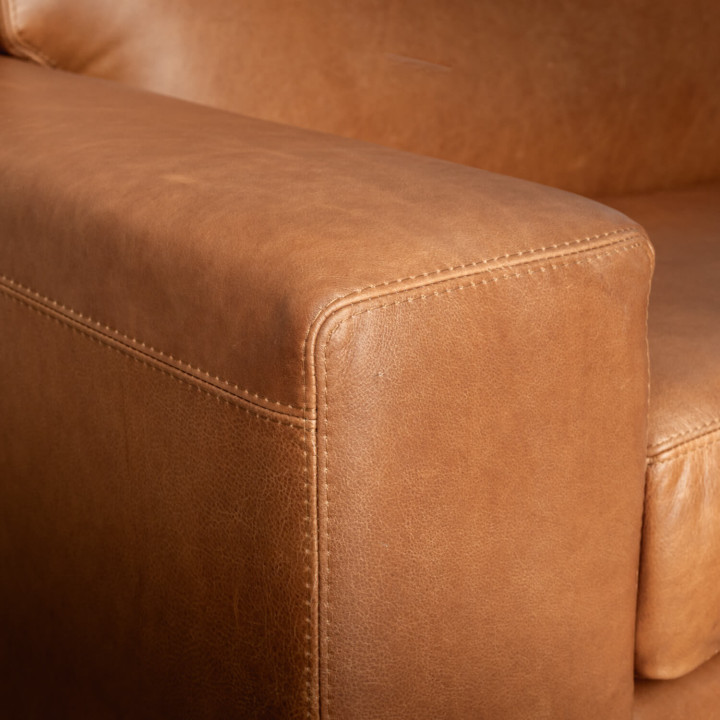 2.2m Karoo Leather Couch - Ginger - 7