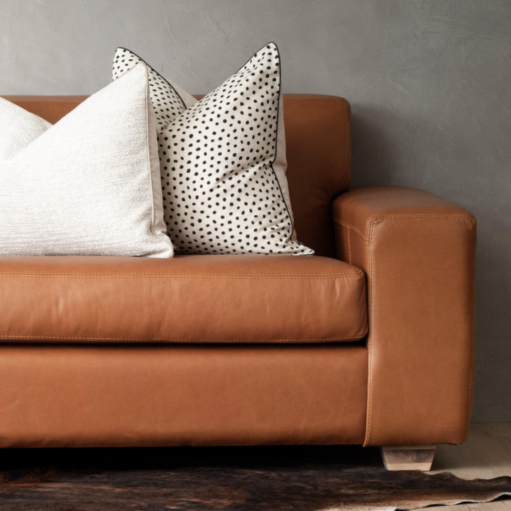 2.2m Karoo Leather Couch - Butterscotch - 2