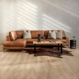 Tulbagh Leather Corner Couch with XL Daybed Left - Ginger - 2