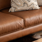 Tulbagh Leather Corner Couch with XL Daybed Left - Ginger - 4