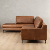 Tulbagh Leather Corner Couch with XL Daybed Left - Ginger - 7