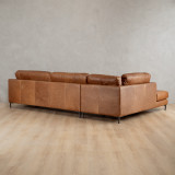 Tulbagh Leather Corner Couch with XL Daybed Left - Ginger - 9