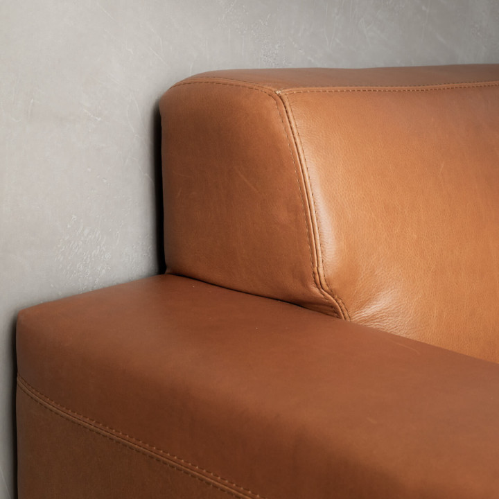 Karoo 3-Seater Leather Couch - Caramel - 6
