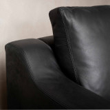 Douglas Leather Corner Couch with Daybed Left - Black - 8