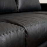 Douglas Leather Corner Couch with Daybed Right - Black - 6