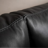 Douglas Leather Corner Couch with Daybed Right - Black - 7