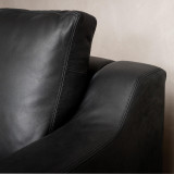Douglas Leather Corner Couch with Daybed Right - Black - 8