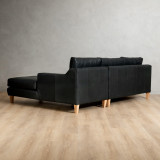 Douglas Leather Corner Couch with Daybed Right - Black - 13