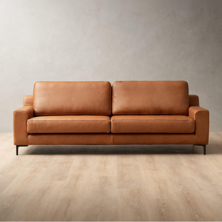 2.4m Tulbagh Leather Couch - Ginger - 1