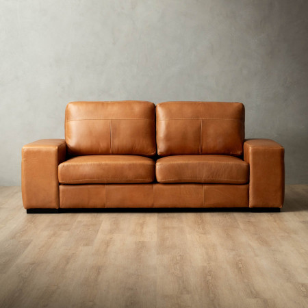 Harbormere 3-Seater Leather Couch - Tan - 1