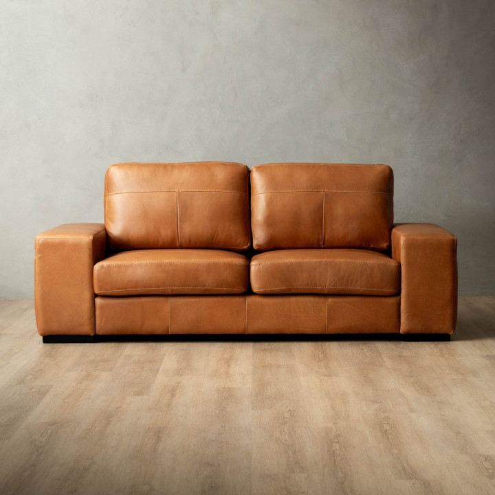 Harbormere 3-Seater Leather Couch - Tan - 1