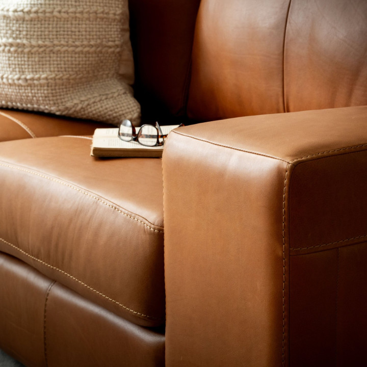 Harbormere 3-Seater Leather Couch - Tan - 4