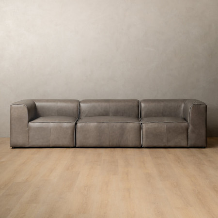 Havenwood 4-Seater Leather Couch - Shadow Ash - 1
