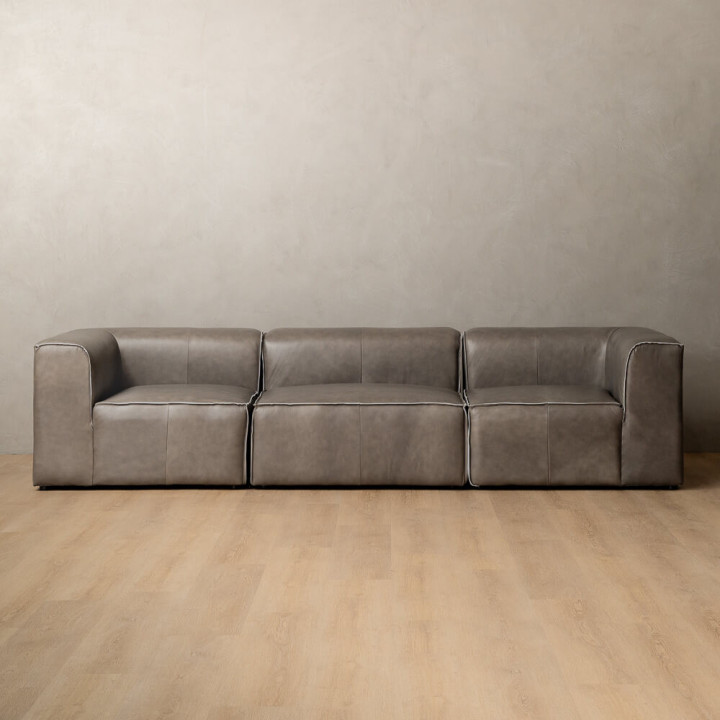 Havenwood 4-Seater Leather Couch - Shadow Ash - 1