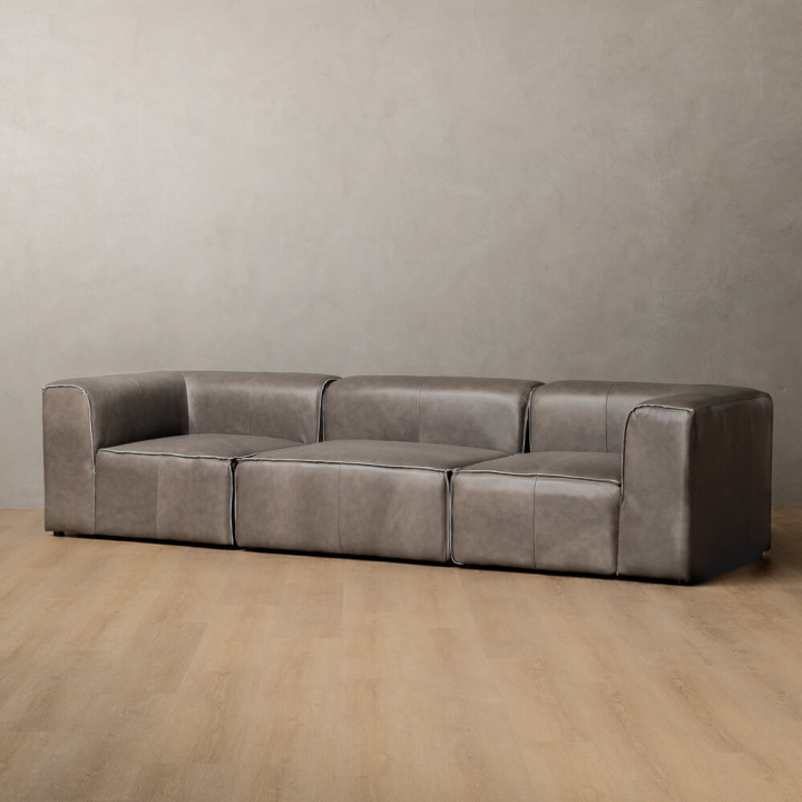 Havenwood 4-Seater Leather Couch - Shadow Ash - 5