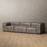 Havenwood 4-Seater Leather Couch - Shadow Ash - 5
