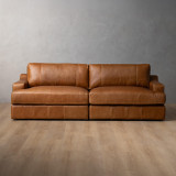 Windermere 3-Seater Leather Couch - Cinnamon - 1