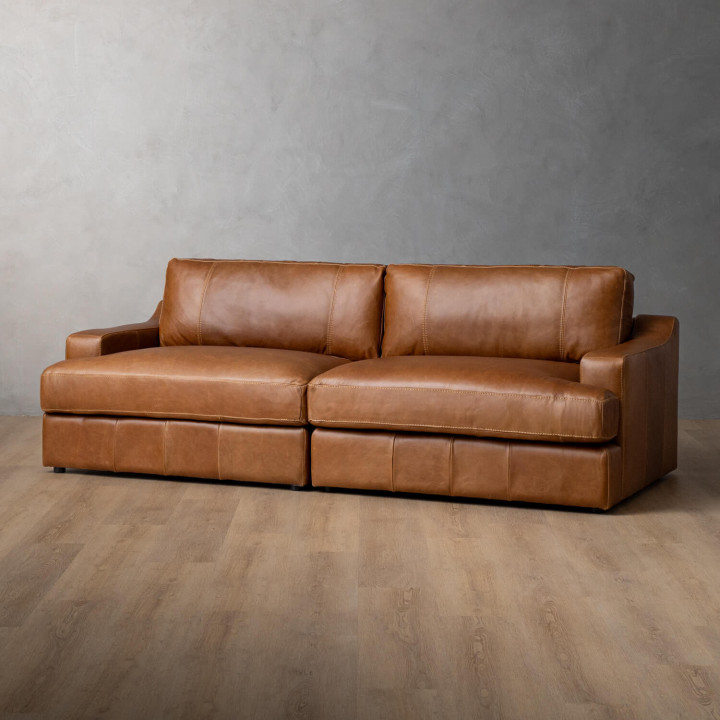 Windermere 3-Seater Leather Couch - Cinnamon - 4